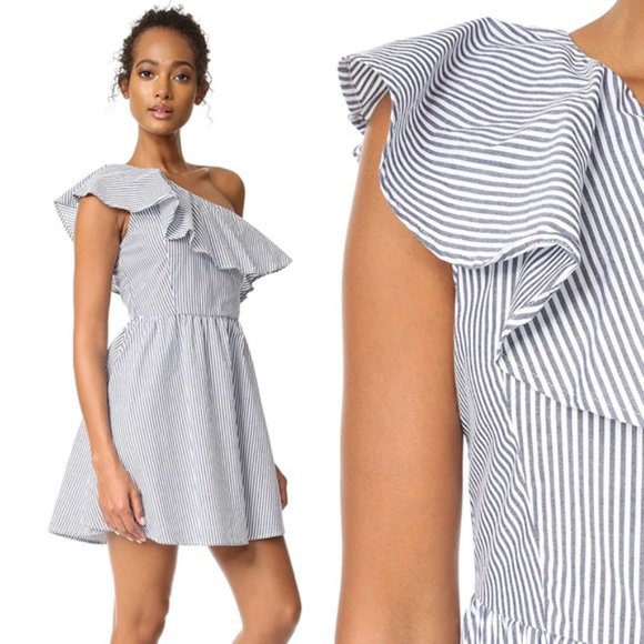 J.O.A Stripe One Shoulder Dress - Picture 4 of 8